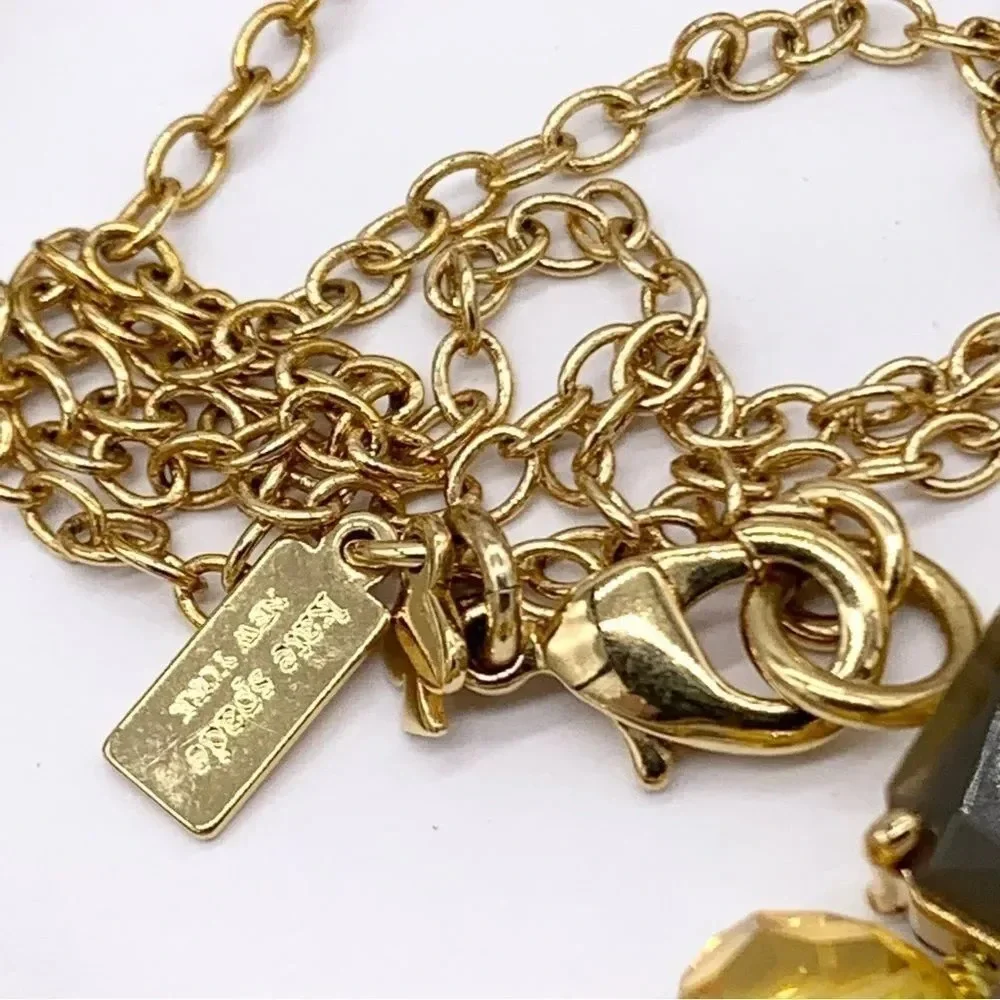 Kate Spade Brown & Gold Jeweled Necklace